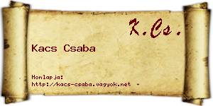 Kacs Csaba névjegykártya